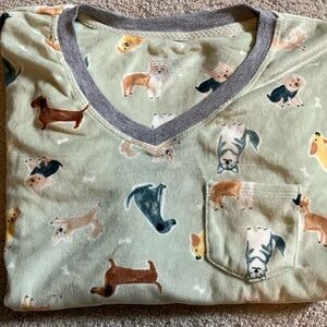 Cuddl Duds Women S Mint Light Green Puppy Dog Plush Top